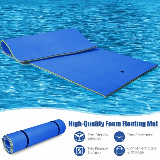 12 x 6 Feet 3 Layer Floating Water Pad-Blue - Color: Blue