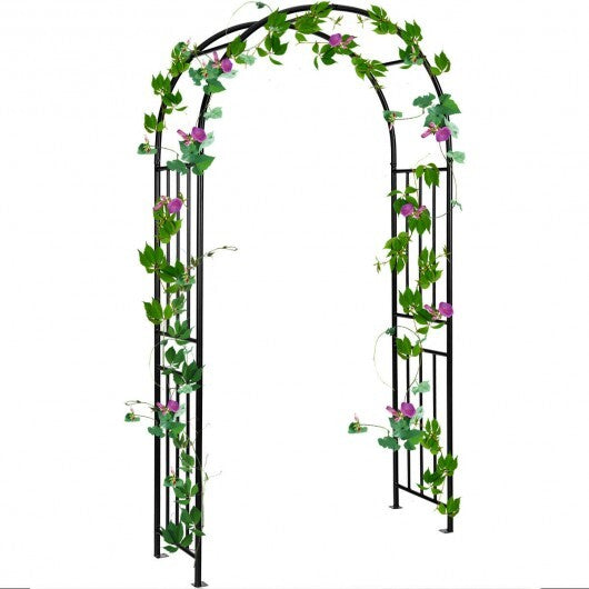 7.2 Feet Garden Decoration Climbing Plants Arch - Color: Black