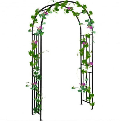 7.2 Feet Garden Decoration Climbing Plants Arch - Color: Black