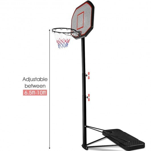 43 Inch Indoor Outdoor Height Adjustable Basketball Hoop - Color: Black