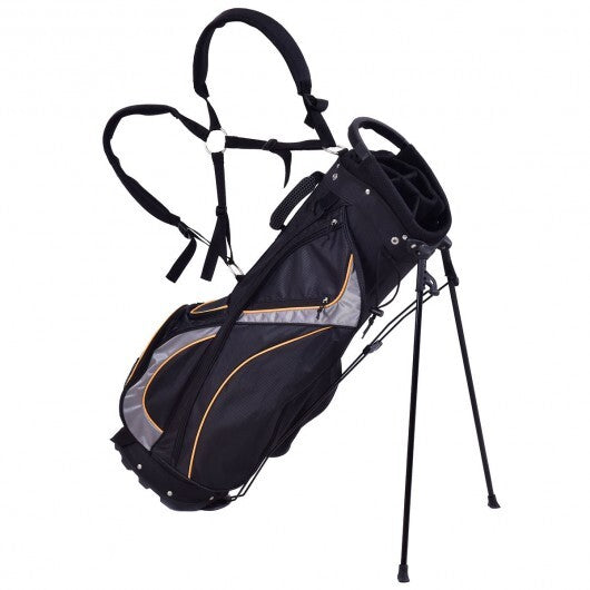 9 Inch Golf Stand Bag Divider Carry Pockets Storage - Color: Black