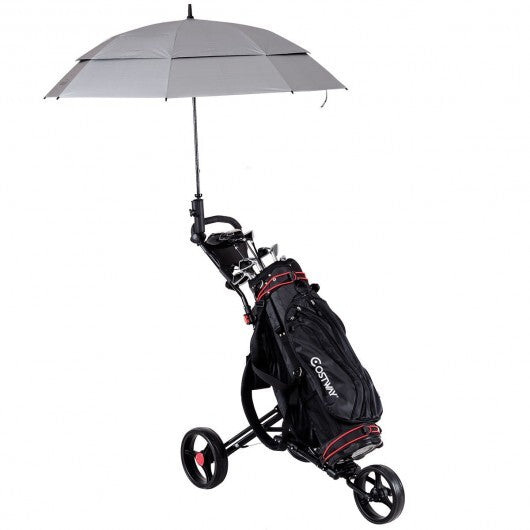 Foldable 3 Wheel Golf Pull Push Cart Trolley - Color: Black