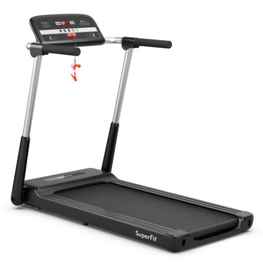 2.25 HP Foldable Treadmill with APP Control and LED Display - Color: Black