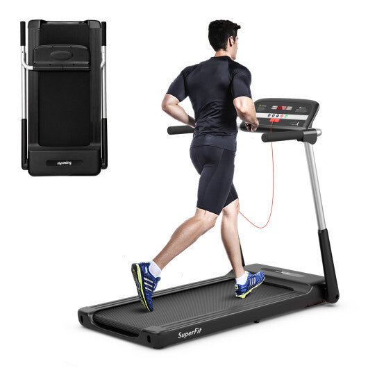 2.25 HP Foldable Treadmill with APP Control and LED Display - Color: Black