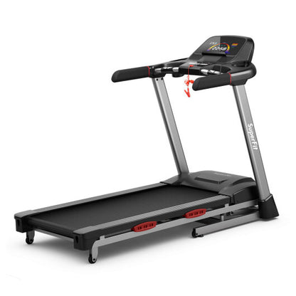 4.75 HP Folding Treadmill with Auto Incline and 20 Preset Programs-Black - Color: Black