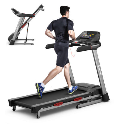 4.75 HP Folding Treadmill with Auto Incline and 20 Preset Programs-Black - Color: Black