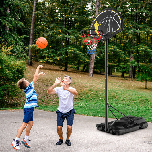 4.25-10 Feet Portable Adjustable Basketball Goal Hoop System - Color: Black