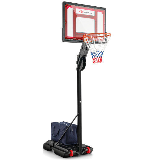 Basketball Hoop with 5-10 Feet Adjustable Height for Indoor Outdoor - Color: Black