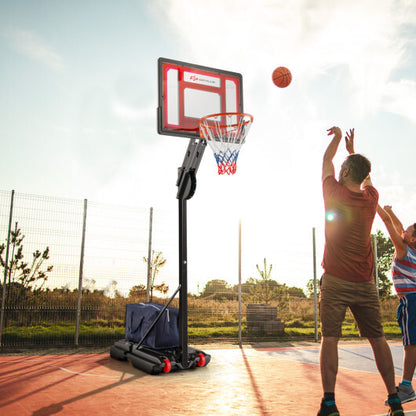 Basketball Hoop with 5-10 Feet Adjustable Height for Indoor Outdoor - Color: Black