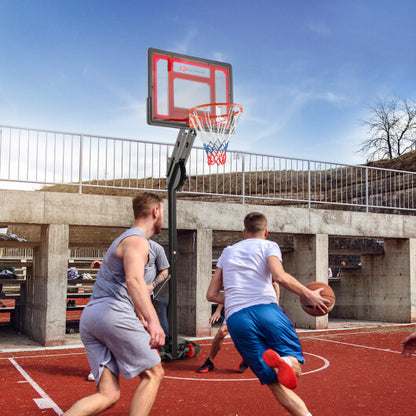 Basketball Hoop with 5-10 Feet Adjustable Height for Indoor Outdoor - Color: Black