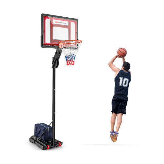 Basketball Hoop with 5-10 Feet Adjustable Height for Indoor Outdoor - Color: Black