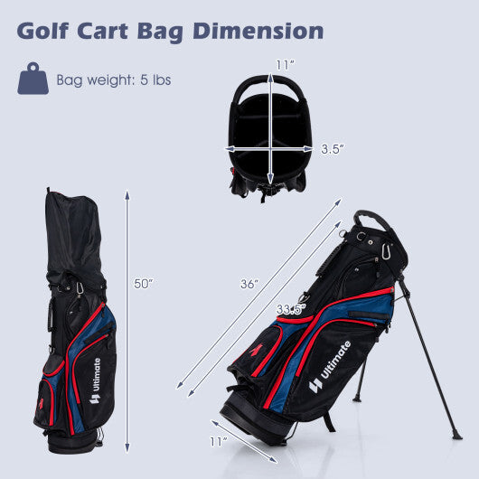 11 Pieces Complete Golf Club Package Set-Blue - Color: Blue