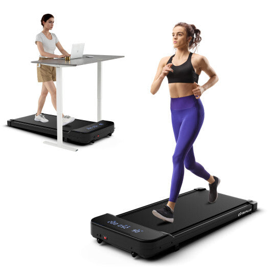 2.5HP Under Desk Treadmill with Remote Control and 3 Countdown Modes-Black - Color: Black