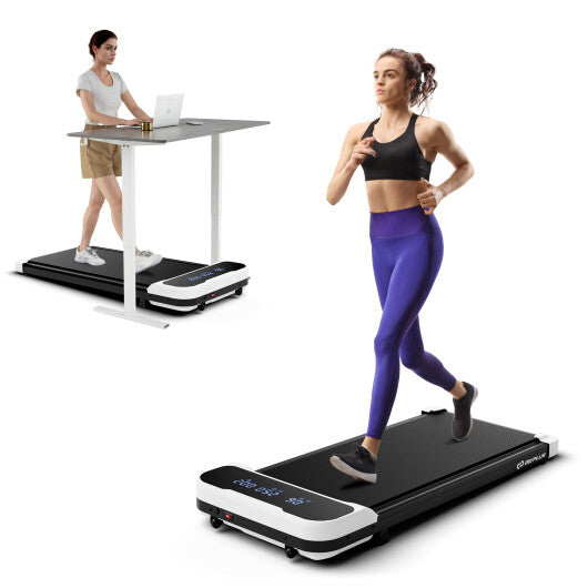 2.5HP Under Desk Treadmill with Remote Control and 3 Countdown Modes-White - Color: White