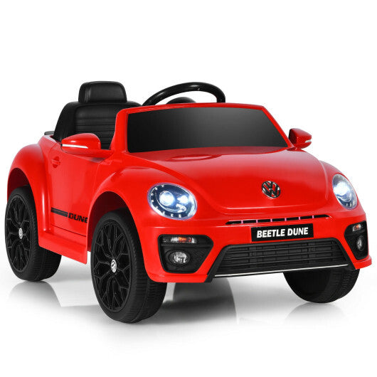 Volkswagen Beetle Kids Electric Ride On Car with Remote Control-Red - Color: Red