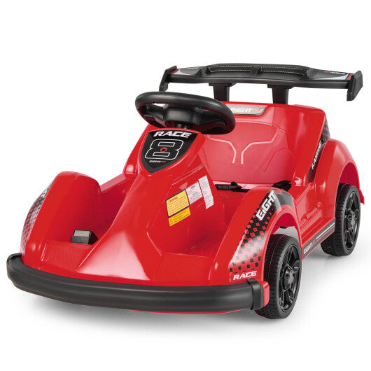 6V Kids Ride On Go Cart with Remote Control and Safety Belt-Red - Color: Red