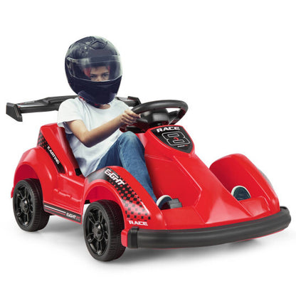 6V Kids Ride On Go Cart with Remote Control and Safety Belt-Red - Color: Red