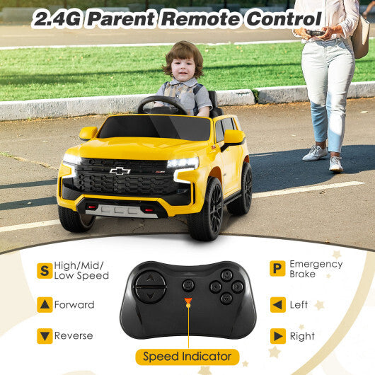 12V Kids Ride on Car with 2.4G Remote Control-Yellow - Color: Yellow