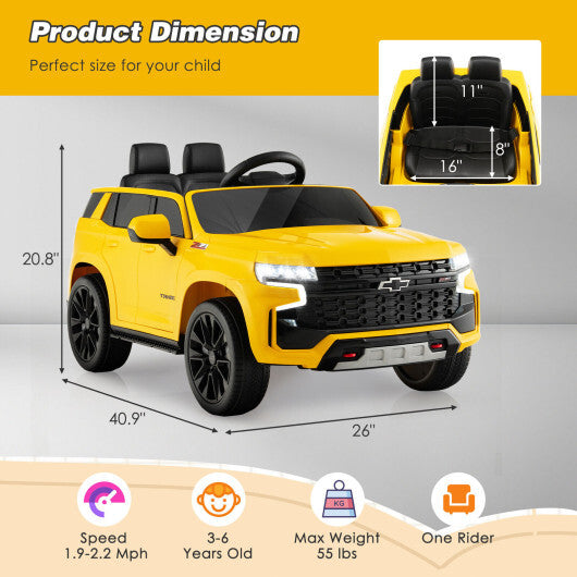 12V Kids Ride on Car with 2.4G Remote Control-Yellow - Color: Yellow