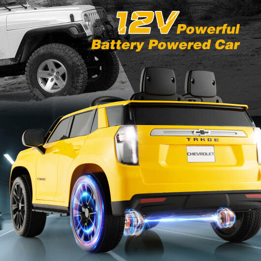 12V Kids Ride on Car with 2.4G Remote Control-Yellow - Color: Yellow