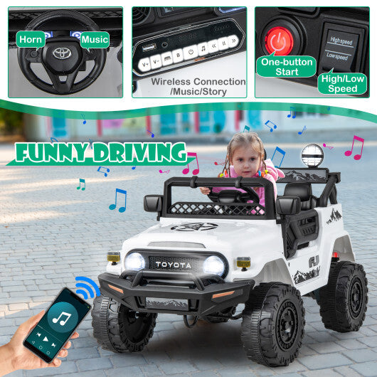 12V 7Ah Licensed Toyota FJ Cruiser Electric Car with Remote Control-White - Color: White