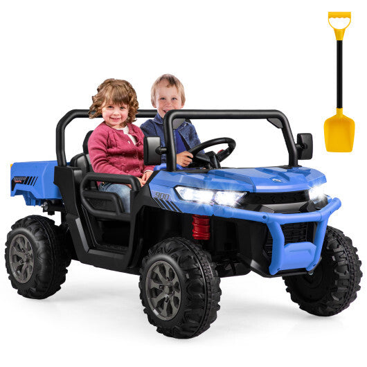 24V Ride on Dump Truck with Remote Control-Navy - Color: Navy