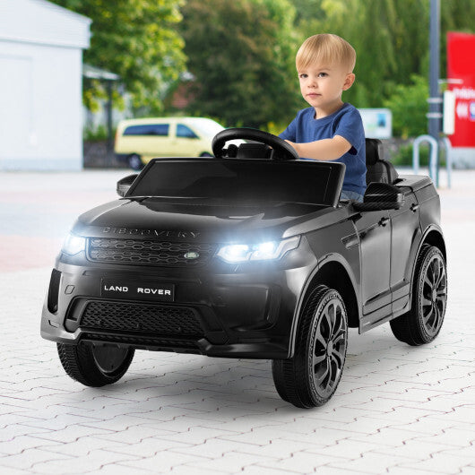 12V Kids Ride On Car with Remote Control Lockable Doors Slow Start System and LED Lights-Black - Color: Black