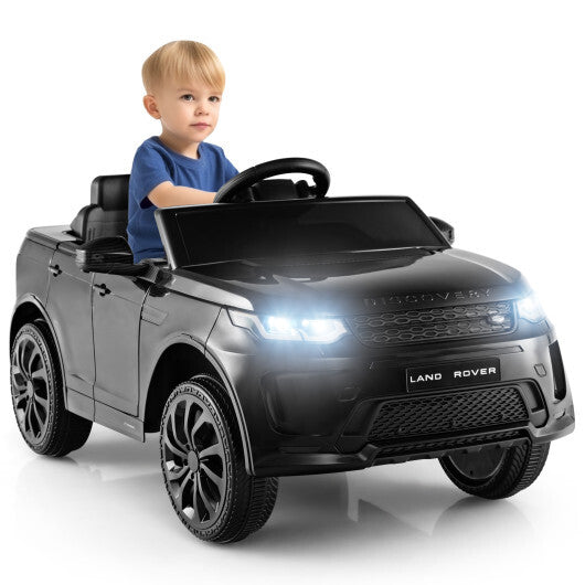 12V Kids Ride On Car with Remote Control Lockable Doors Slow Start System and LED Lights-Black - Color: Black