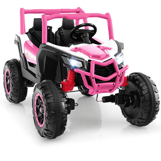 2-Seater Kids Ride on UTV with 2.4G Remote Control for over 3 Years Old Children-Pink - Color: Pink