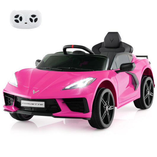 12V Electric Kids Ride On Car Licensed Chevrolet Corvette C8 with Remote Control Ages 3+ Years Old-Pink - Color: Pink