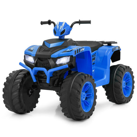 24V Kids Ride-On Electric ATV with Wireless Connection for Toddlers 3-8 Years Old-Blue - Color: Blue