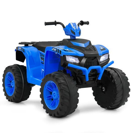 24V Kids Ride-On Electric ATV with Wireless Connection for Toddlers 3-8 Years Old-Blue - Color: Blue