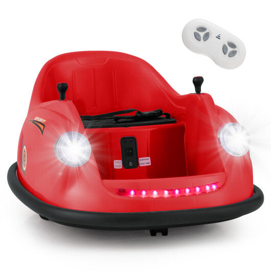 12V Electric Kids Ride on Bumper Car Battery Powered Bumping Car with Remote Control-Red - Color: Red