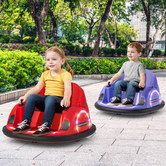 12V 360 Ride on Bumper Car for Toddlers with Remote Control-Purple - Color: Purple