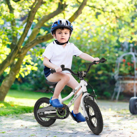 12 Inch Kids Bike Children Bicycle with Training Wheels for 3-4 Years Old-Navy - Color: Navy - Size: 12 inches