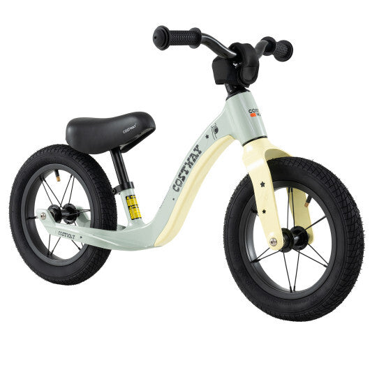 12-Inch Balance Bike with Adjustable Seat and Rotatable Handlebar for Over 36 Months Old-Green - Color: Green - Size: 12 inches