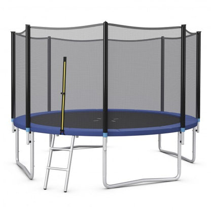 8/10/12/14/15/16 Feet Outdoor Trampoline Bounce Combo with Safety Closure Net Ladder-12 ft - Color: Black - Size: 12 ft