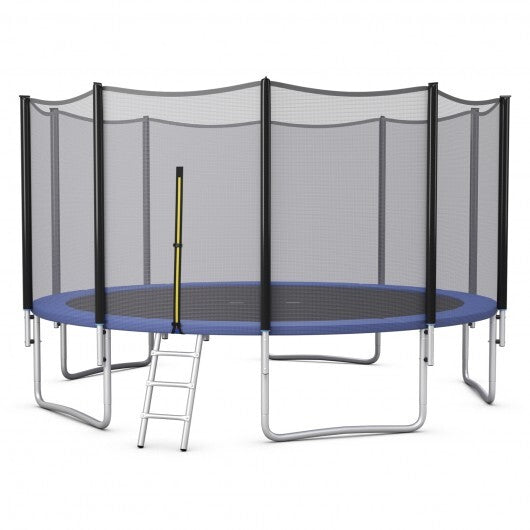 8/10/12/14/15/16Feet Outdoor Trampoline Bounce Combo with Safety Closure Net Ladder-15 ft - Color: Black - Size: 15 ft