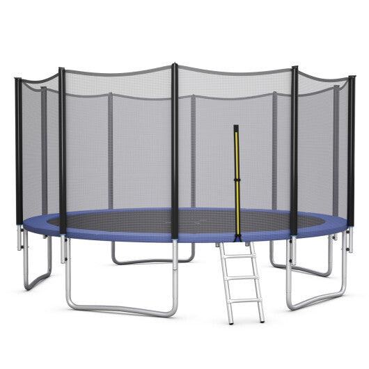 8/10/12/14/15/16 Feet Outdoor Trampoline Bounce Combo with Safety Closure Net Ladder-16 ft - Color: Black - Size: 16 ft