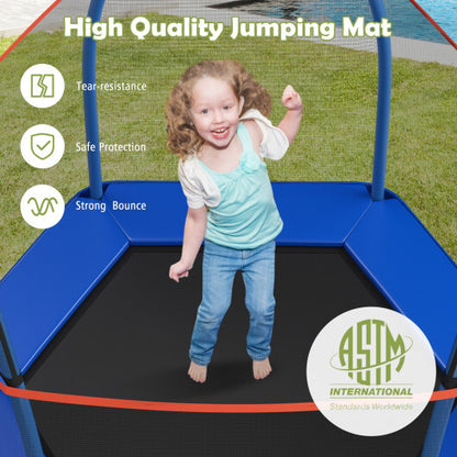 7 Feet Kids Recreational Bounce Jumper Trampoline-Blue - Color: Blue