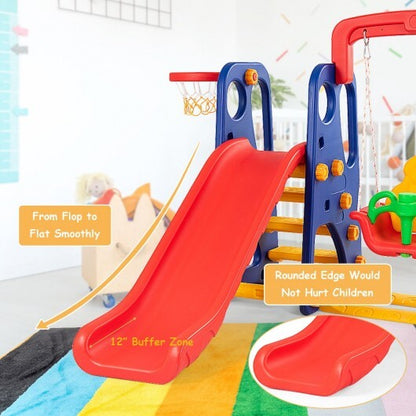 3-in-1 Junior Children Climber Slide Playset - Color: Multicolor