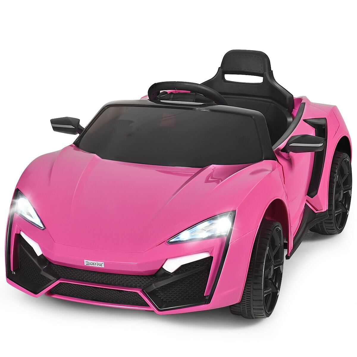 12V 2.4G RC Electric Vehicle with Lights-Pink - Color: Pink