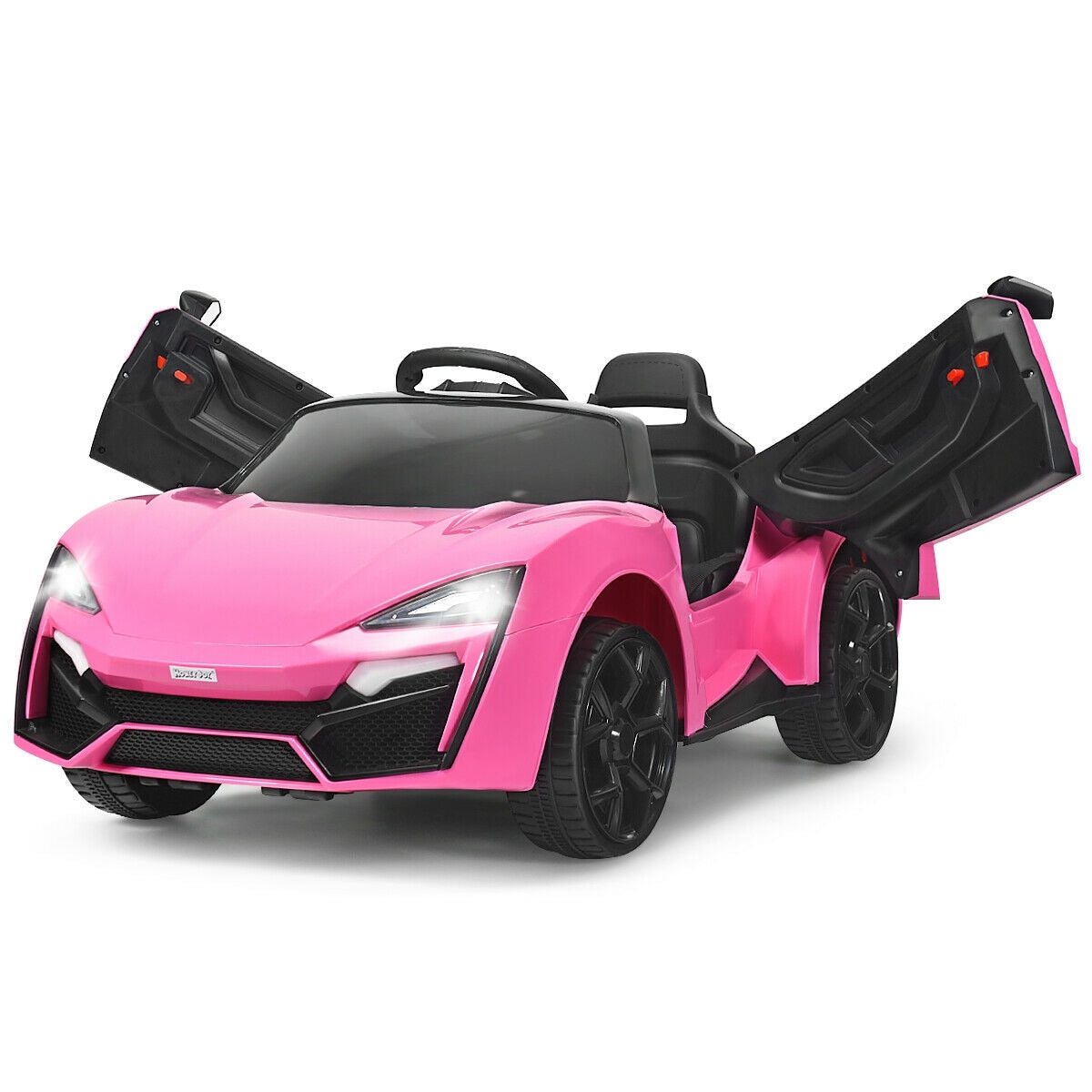 12V 2.4G RC Electric Vehicle with Lights-Pink - Color: Pink