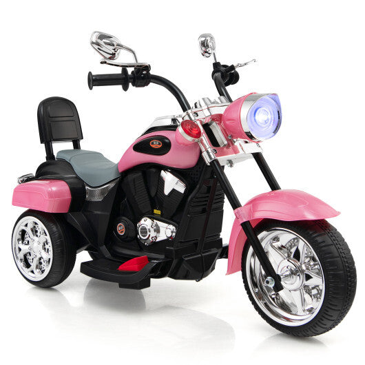 6V 3 Wheel Kids Motorcycle-Pink - Color: Pink