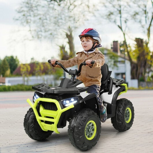 12 V Kids Electric 4-Wheeler ATV Quad with MP3 and LED Lights-White - Color: White