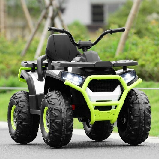 12 V Kids Electric 4-Wheeler ATV Quad with MP3 and LED Lights-White - Color: White