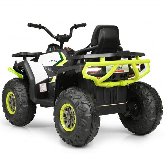 12 V Kids Electric 4-Wheeler ATV Quad with MP3 and LED Lights-White - Color: White