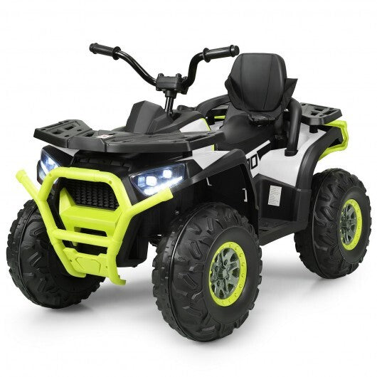 12 V Kids Electric 4-Wheeler ATV Quad with MP3 and LED Lights-White - Color: White